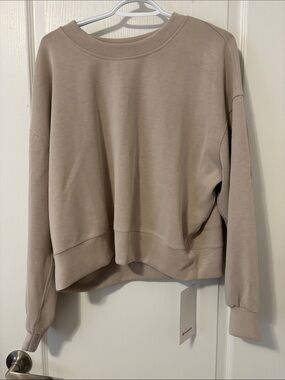NWT Lululemon perfectly oversized crop crew softstreme sweat shirt 8 mohave tan